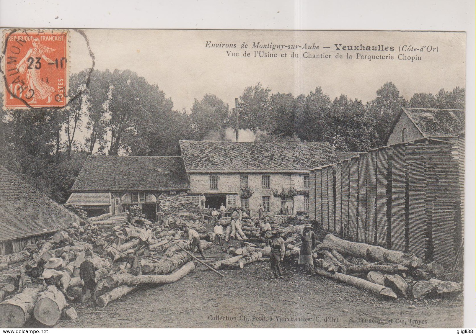 CPA-21-Côte D'Or- Env. De Montigny-sur-Aube- VEUXHAULLES- Vue De L'Usine Et Du Chantier De La Parqueterie Chopin- - Other & Unclassified