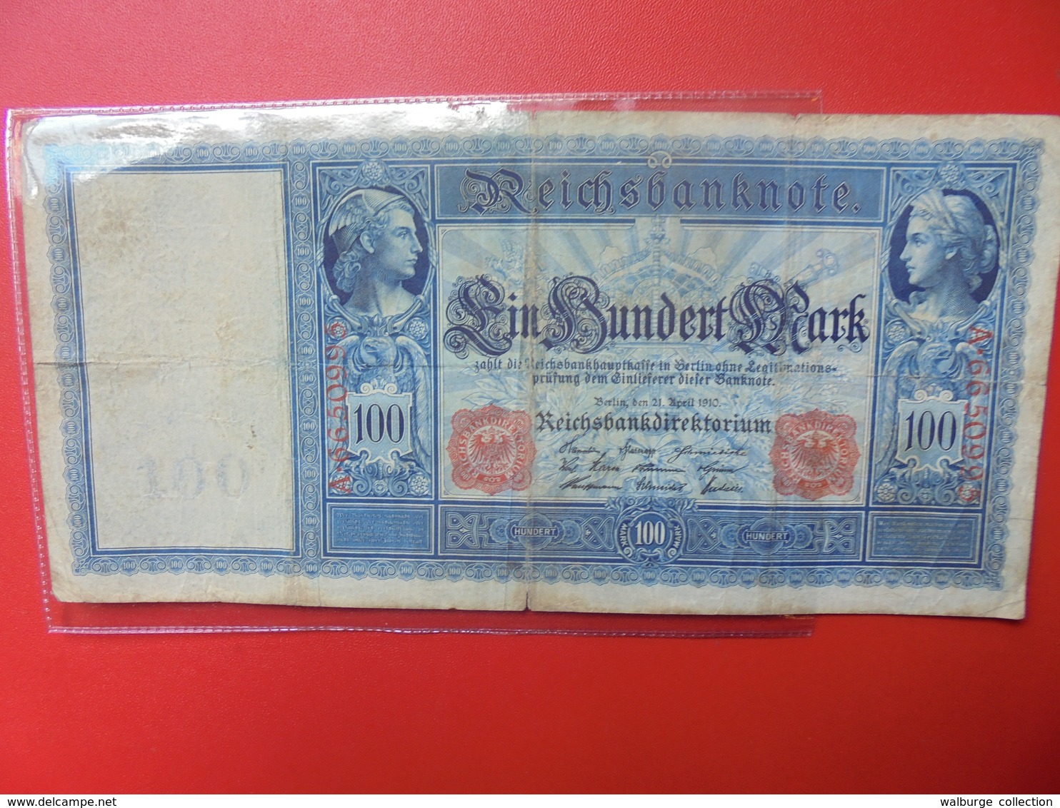 Reichsbanknote 100 MARK 1910 CIRCULER - 100 Mark