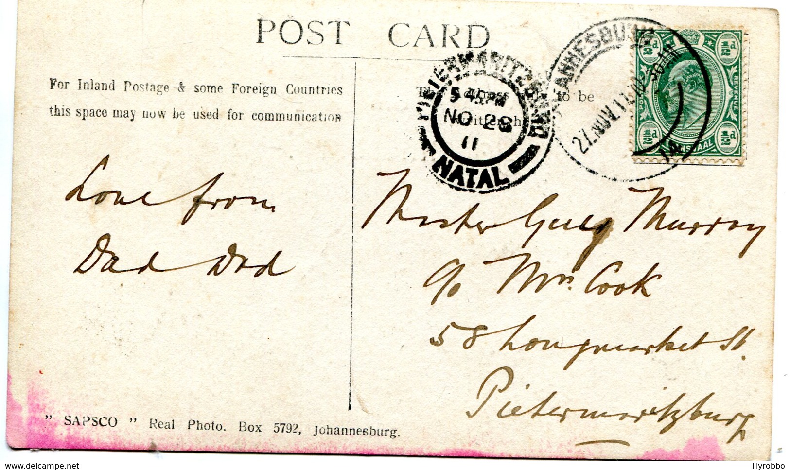 SOUTH AFRICA -  Greetings From Johannesburg - President Street - RPPC - VG Postmarks 1911 - Afrique Du Sud