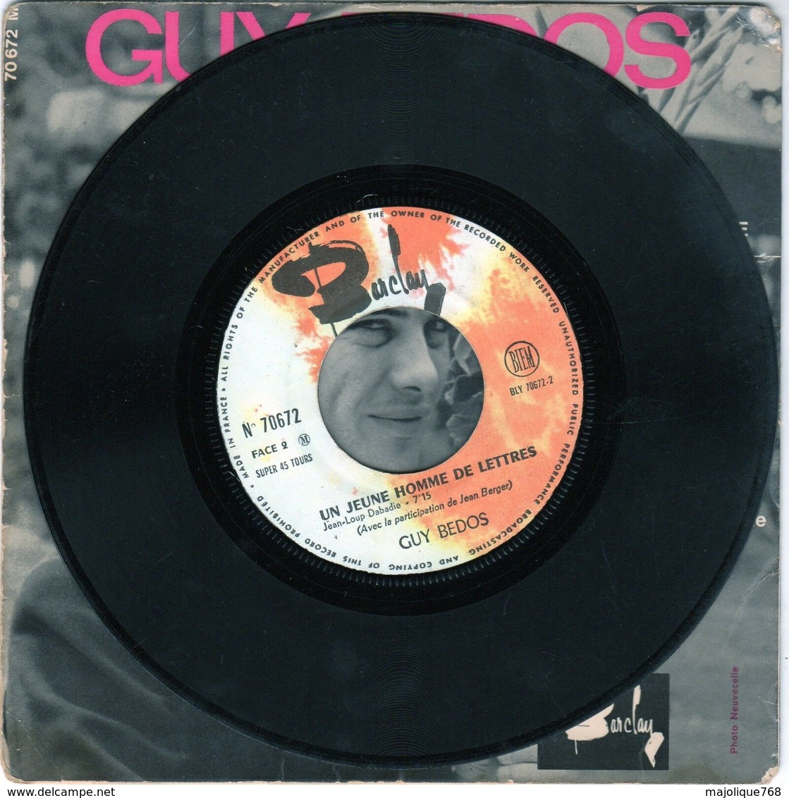 Disque De Guy Bedos - Bonne Fête Paulette - Barclay 70672 M - 1964 - - Cómica