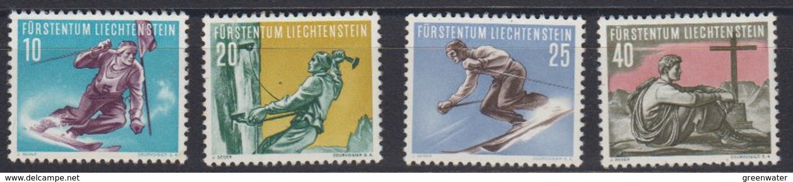 Liechtenstein 1955 Sport II Bergsteigen Und Skilaufen 4v * Mh (= Mint, Hinged) (42864A) - Ungebraucht