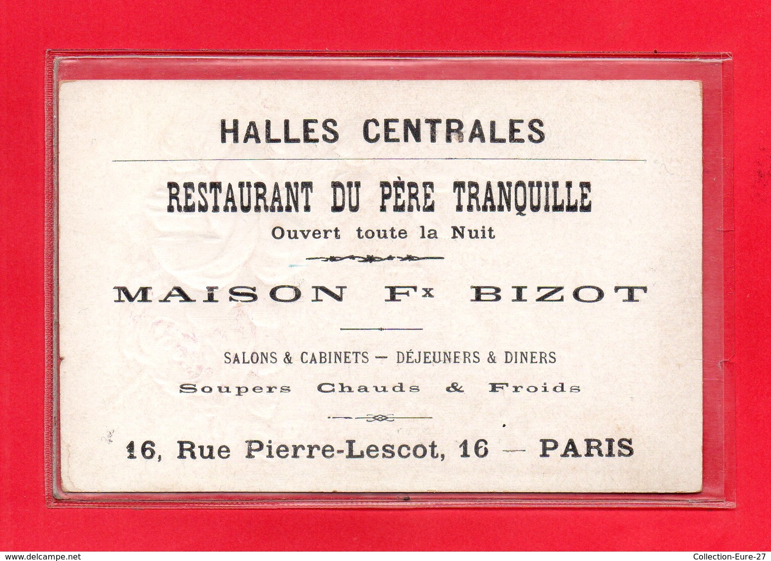 75-CPA PARIS - CARTE GAUFFREE - HALLES CENTRALES - RESTAURANT DU PERE TRANQUILLE - RUE PIERRE LESCOT 16ème Arr - Arrondissement: 16