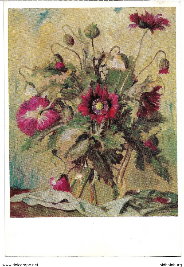 3074l: Kunst- AK Otto Vaeltl, Blühender Mohn, Gelaufen 1964 - Blumen