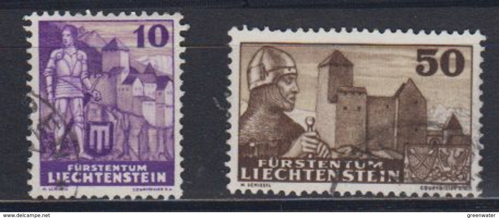 Liechtenstein 1937 Definitives 10+ 50Rp Used(42865A) - Gebruikt