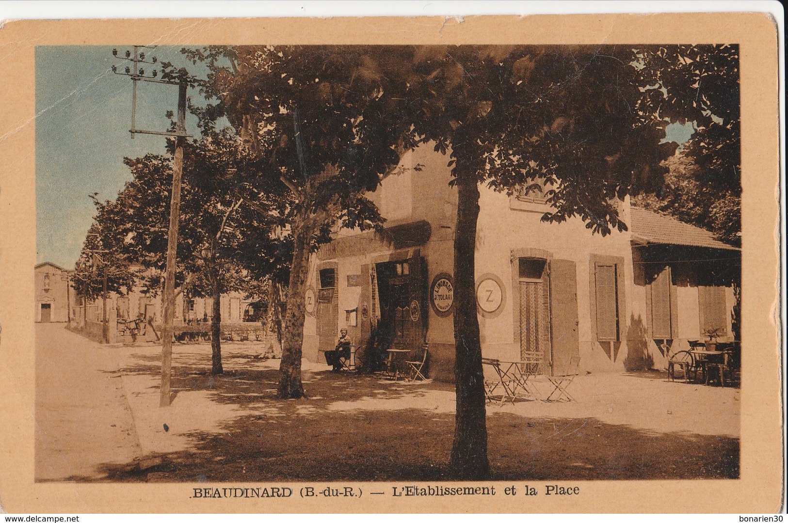 CPA  13  BEAUDINARD ETABLISSEMENT CAFE ET LA PLACE - Altri & Non Classificati