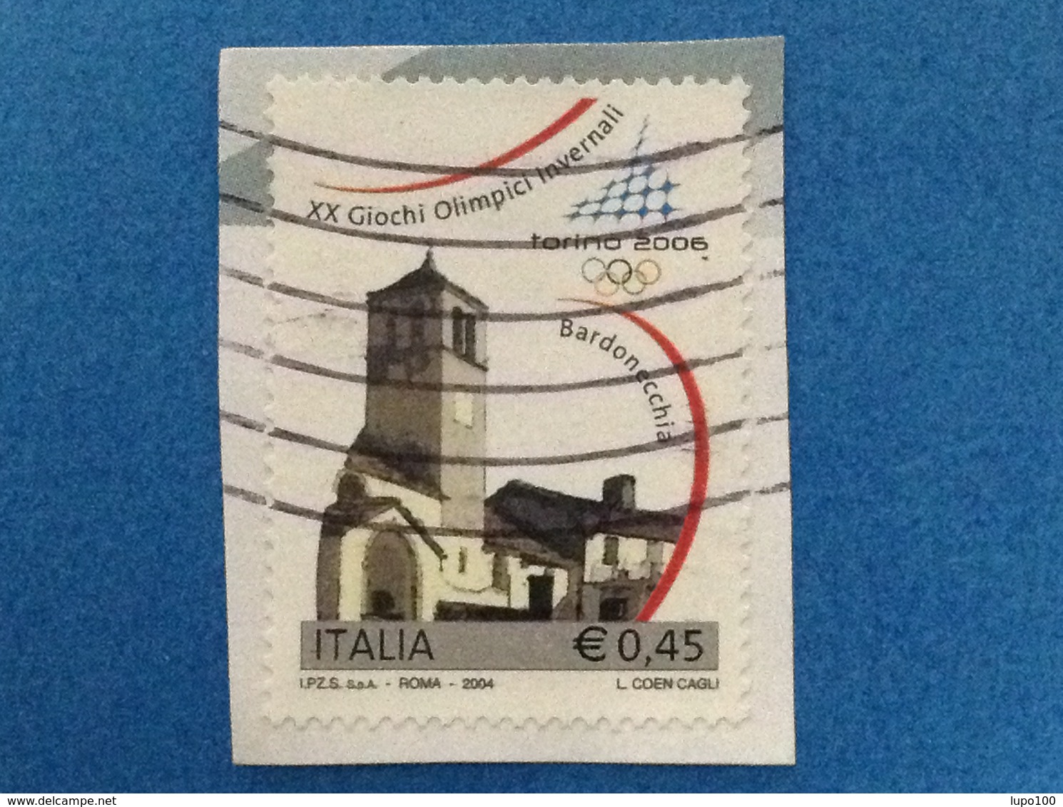 2004 ITALIA XX GIOCHI OLIMPICI INVERNALI TORINO BARDONECCHIA 0,45 FRANCOBOLLO USATO STAMP USED - 2001-10: Usati