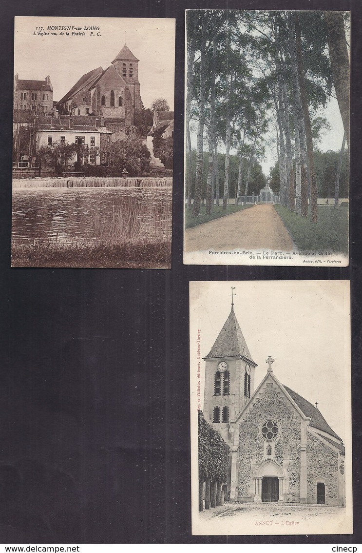 LOT 20 CPA 77 SEINE ET MARNE - VILLAGES Qques VILLES ANIMATION Plusieurs Châteaux Eglise Gendarmerie TBE - Autres & Non Classés