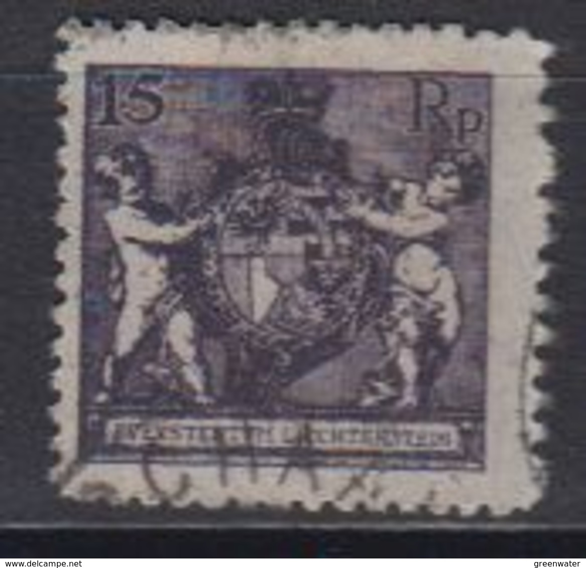 Liechtenstein 1921 Freimarke Landeswappen 15Rp Perf 12.5 Used (42866I) - Gebraucht