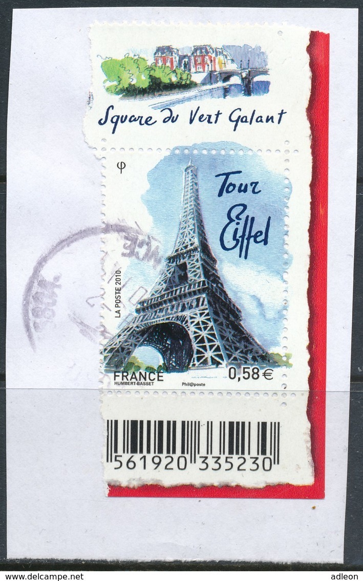 France - Capitales Européennes Paris - Tour Eiffel YT 4517 Oblitération Cachet Rond Sur Fragment - Oblitérés