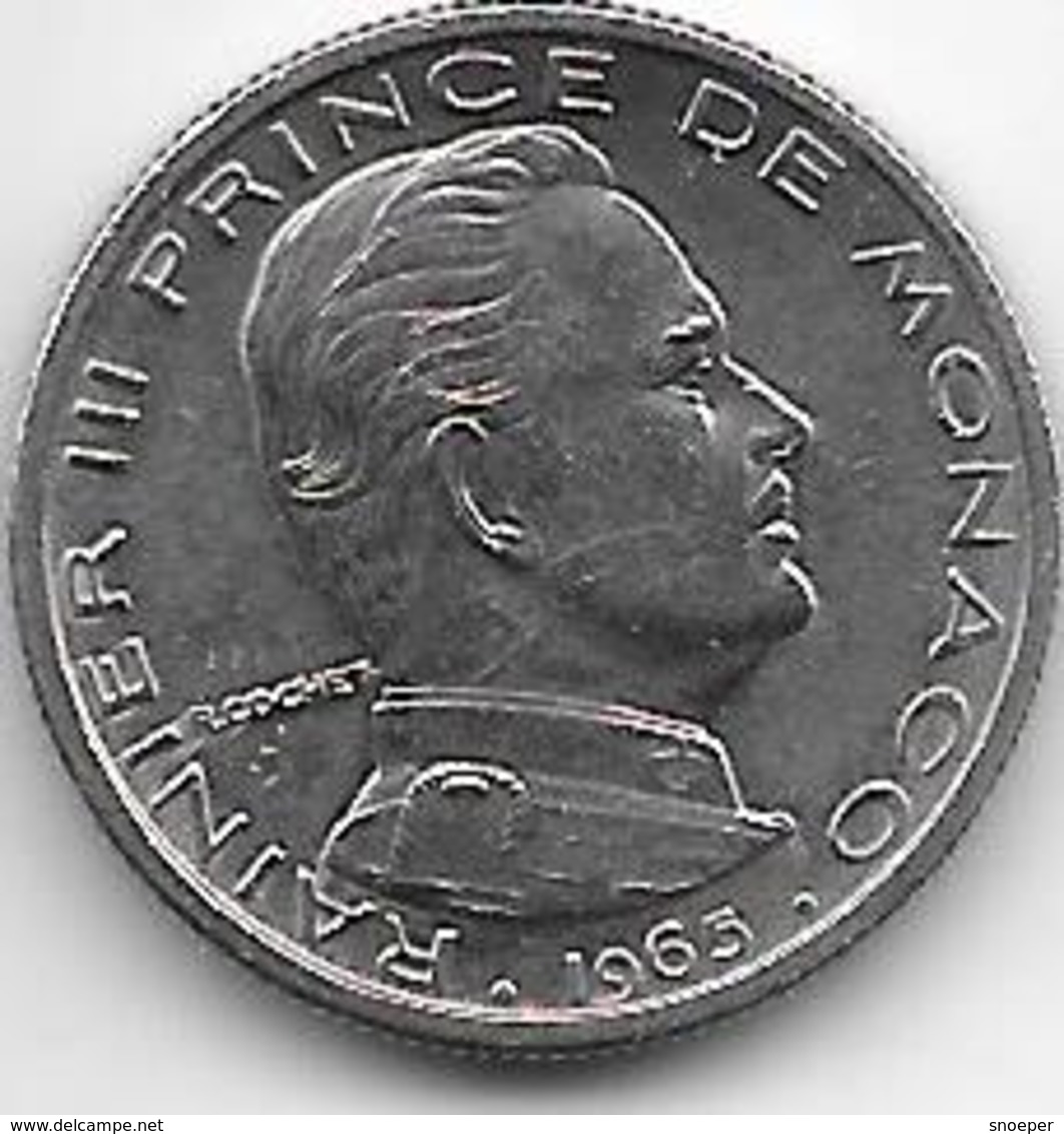 *monaco 1/2 Franc    1965  Km 145   UNC!! - 1960-2001 Nouveaux Francs