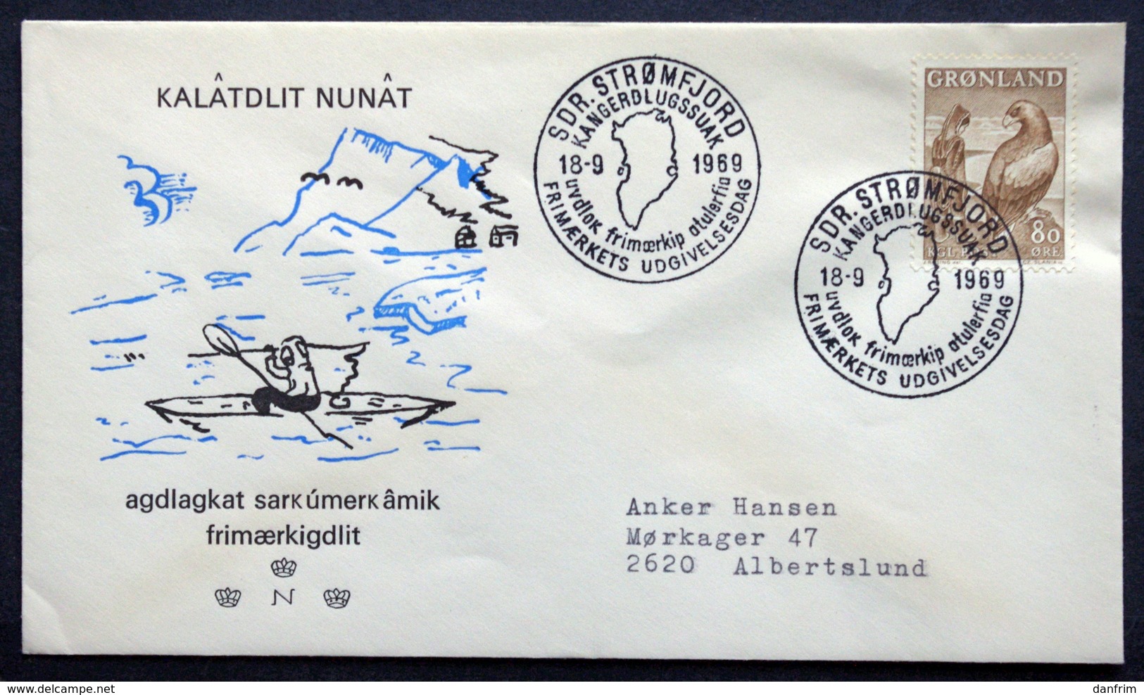 Greenland 1969 CZ.Slania     Eagle Minr.73 ( Lot Ks) - FDC