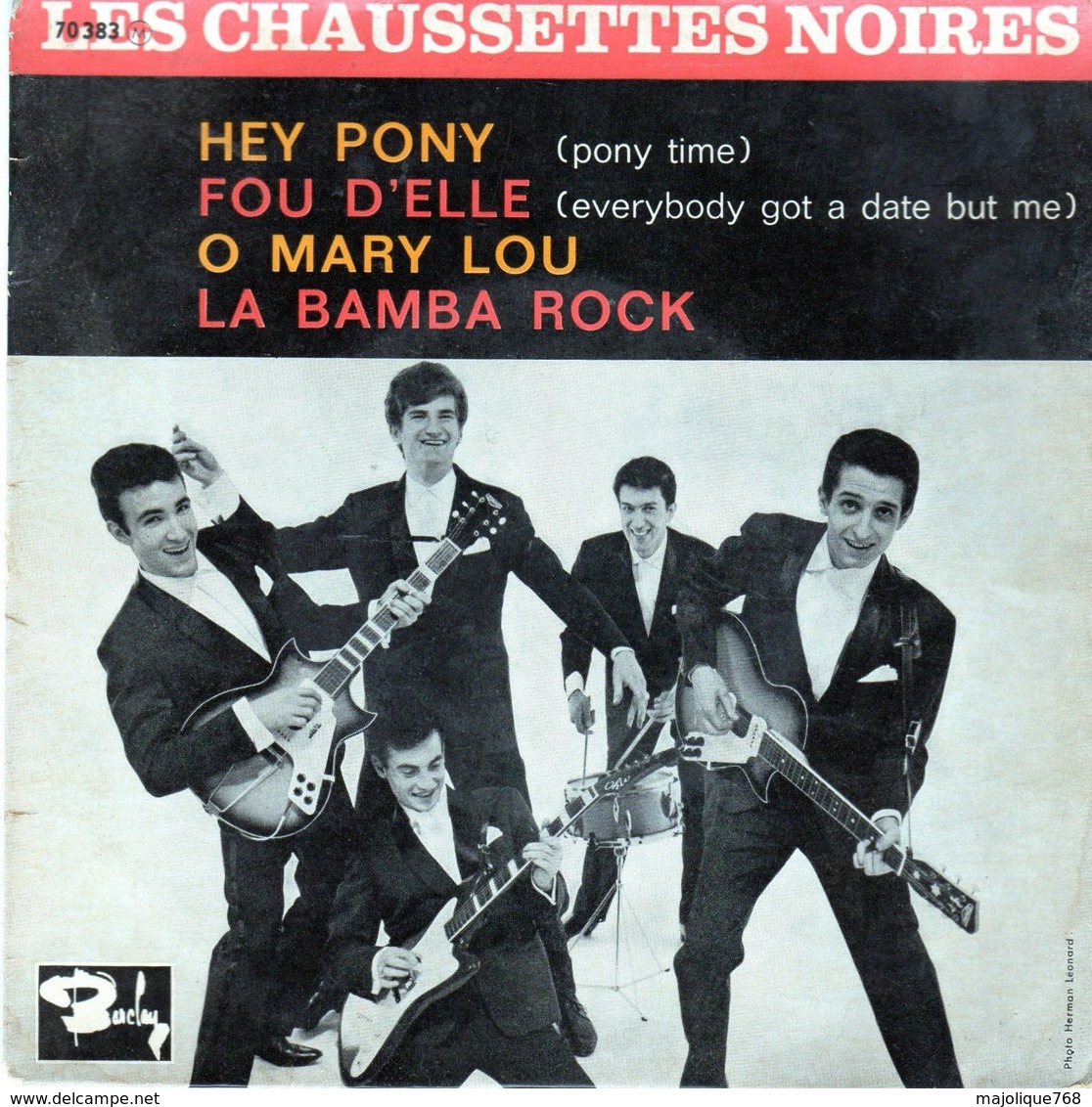 Disque Les Chaussettes Noires - Hey Pony - Barclay 70383 M - 1961 - Rock