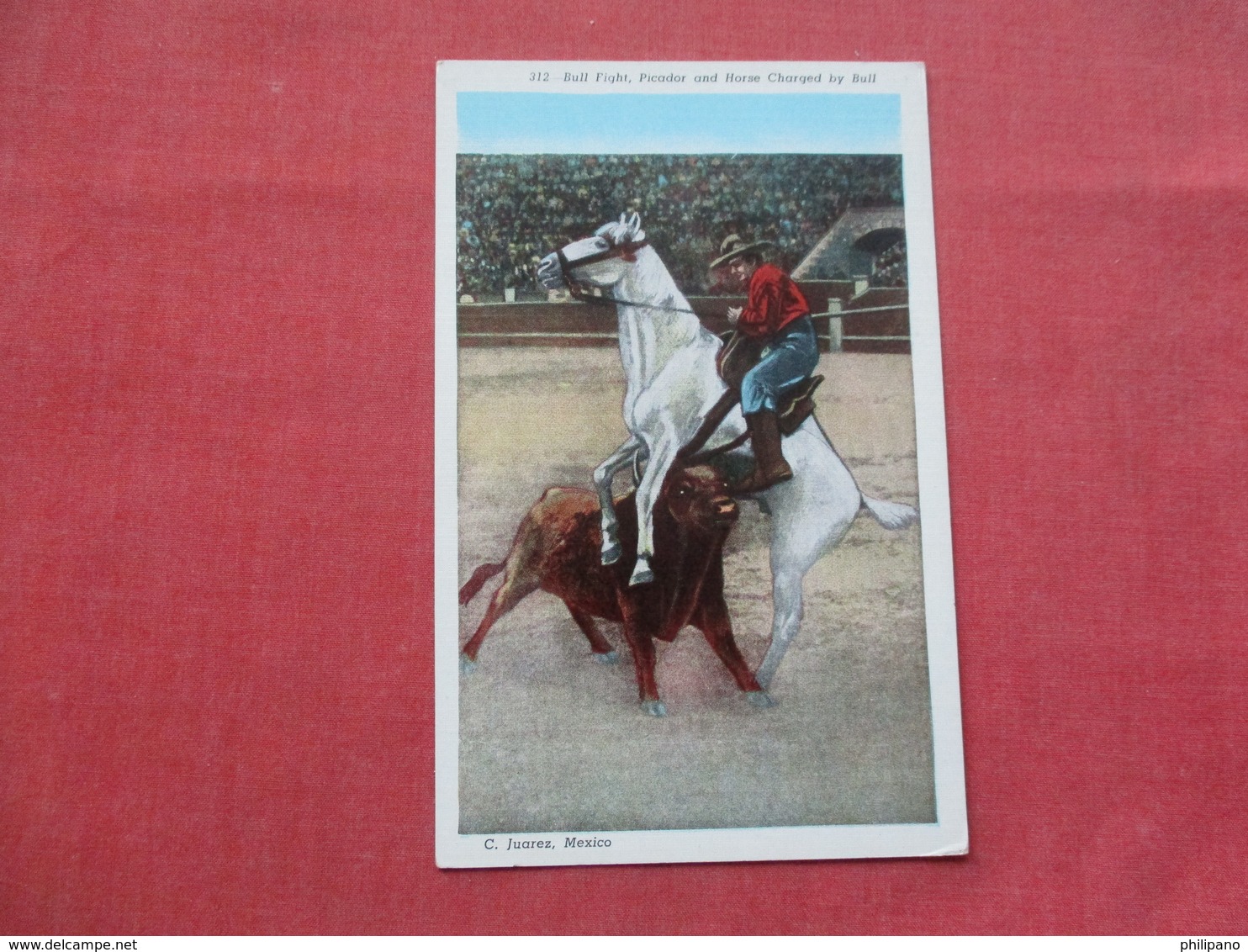 Bull Fight-- Picador & Horse Charged By Bull   ------Juarez Mexico       Ref 3382 - Mexico