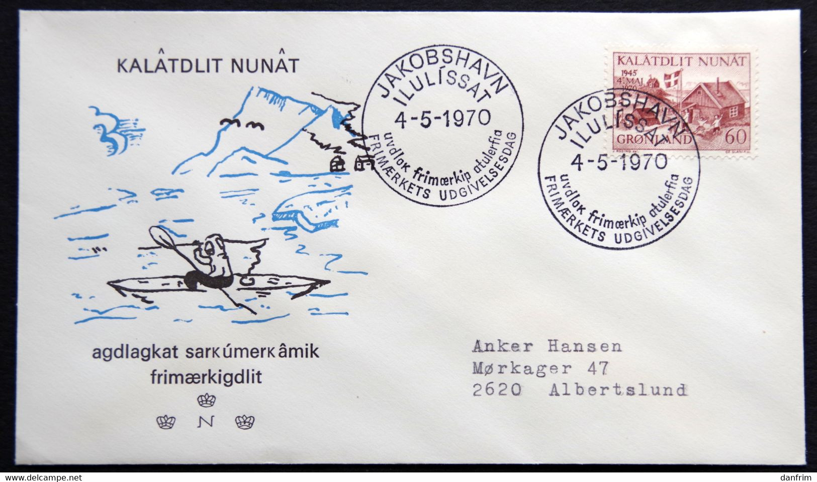 Greenland 1970 Cz.Slania   Minr.76    25th Ann. Of The Liberation Of DenmarkFDC ( Lot Ks) - FDC