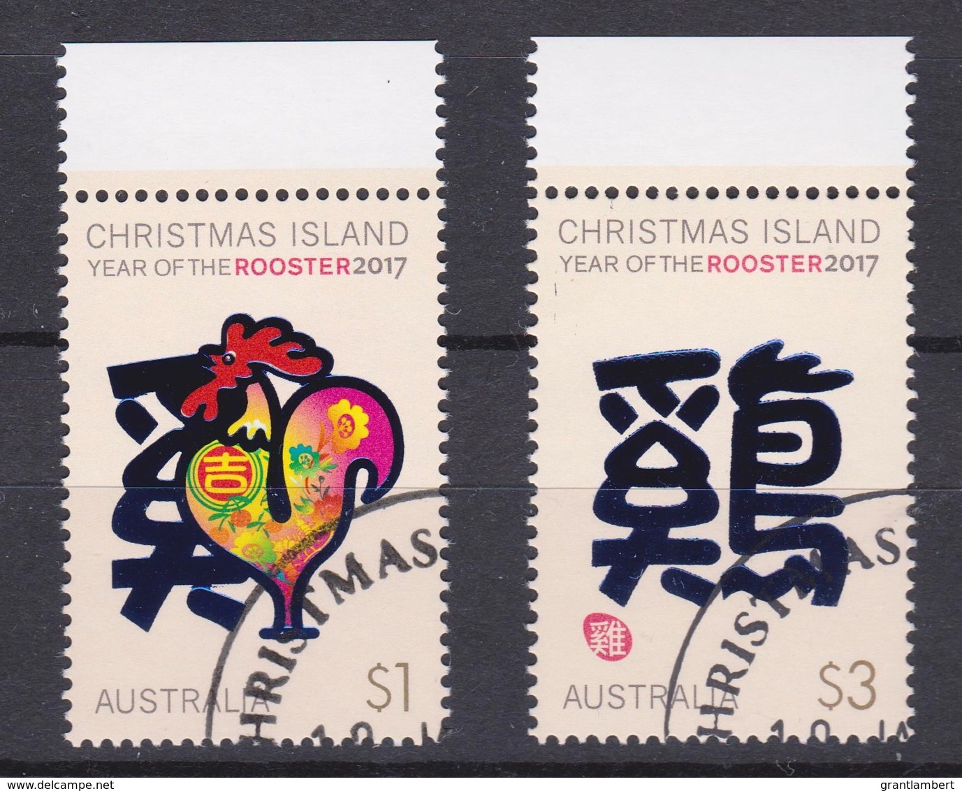 Christmas Island 2017 Year Of The Rooster Set Of 2 CTO - Christmas Island