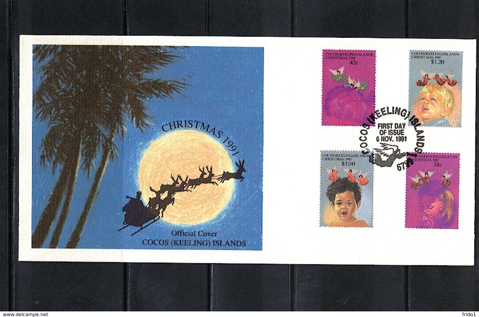 Cocos ( Keeling) Islands 1991 Christmas FDC - Kokosinseln (Keeling Islands)