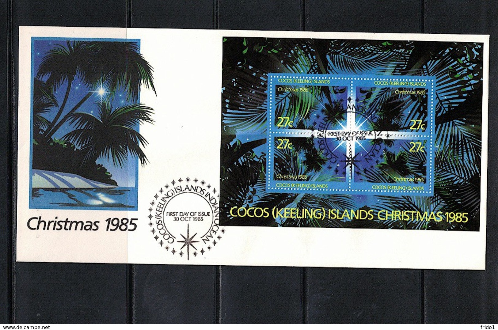 Cocos ( Keeling) Islands 1985 Christmas FDC - Kokosinseln (Keeling Islands)