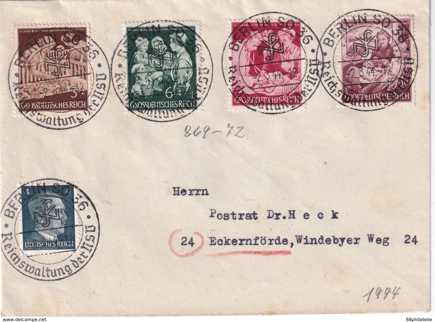 ALLEMAGNE 1944 LETTRE DE BERLIN - Briefe U. Dokumente