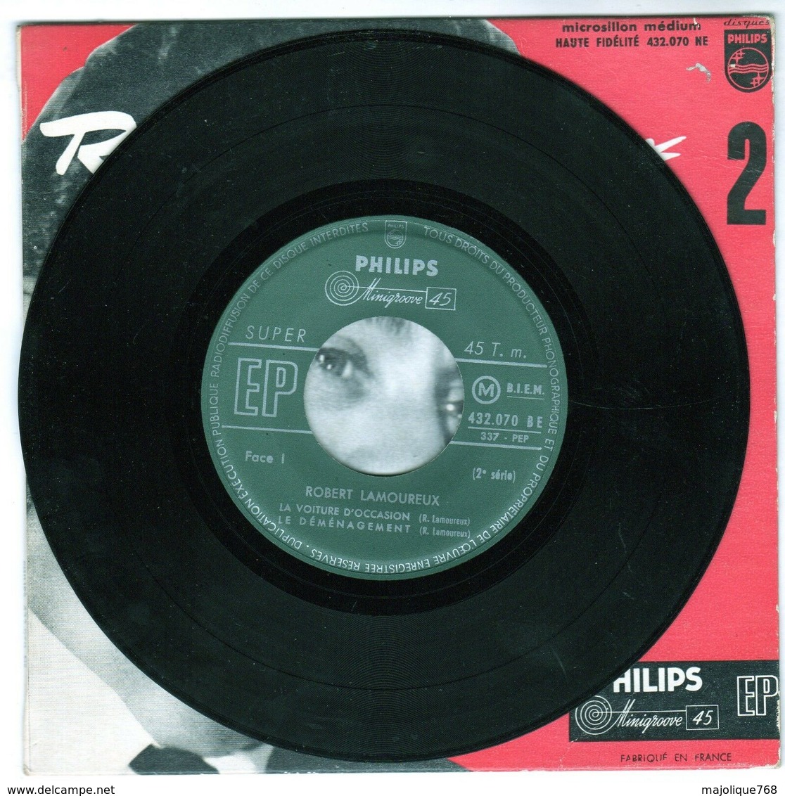 Disque De Robert Lamoureux - La Voiture D'occasion - Philips 432.070 NE - 1956 - . - Cómica