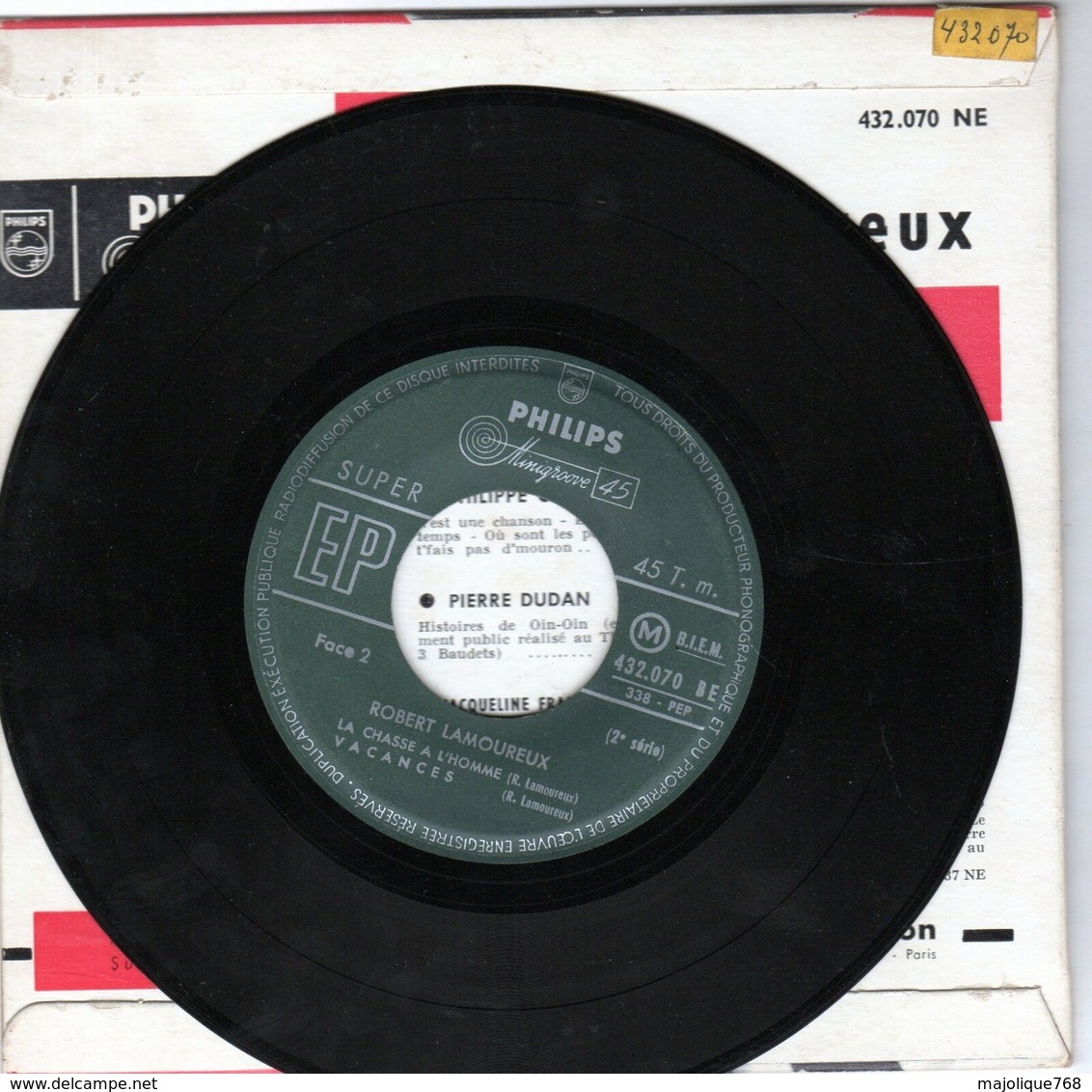 Disque De Robert Lamoureux - La Voiture D'occasion - Philips 432.070 NE - 1956 - . - Humour, Cabaret