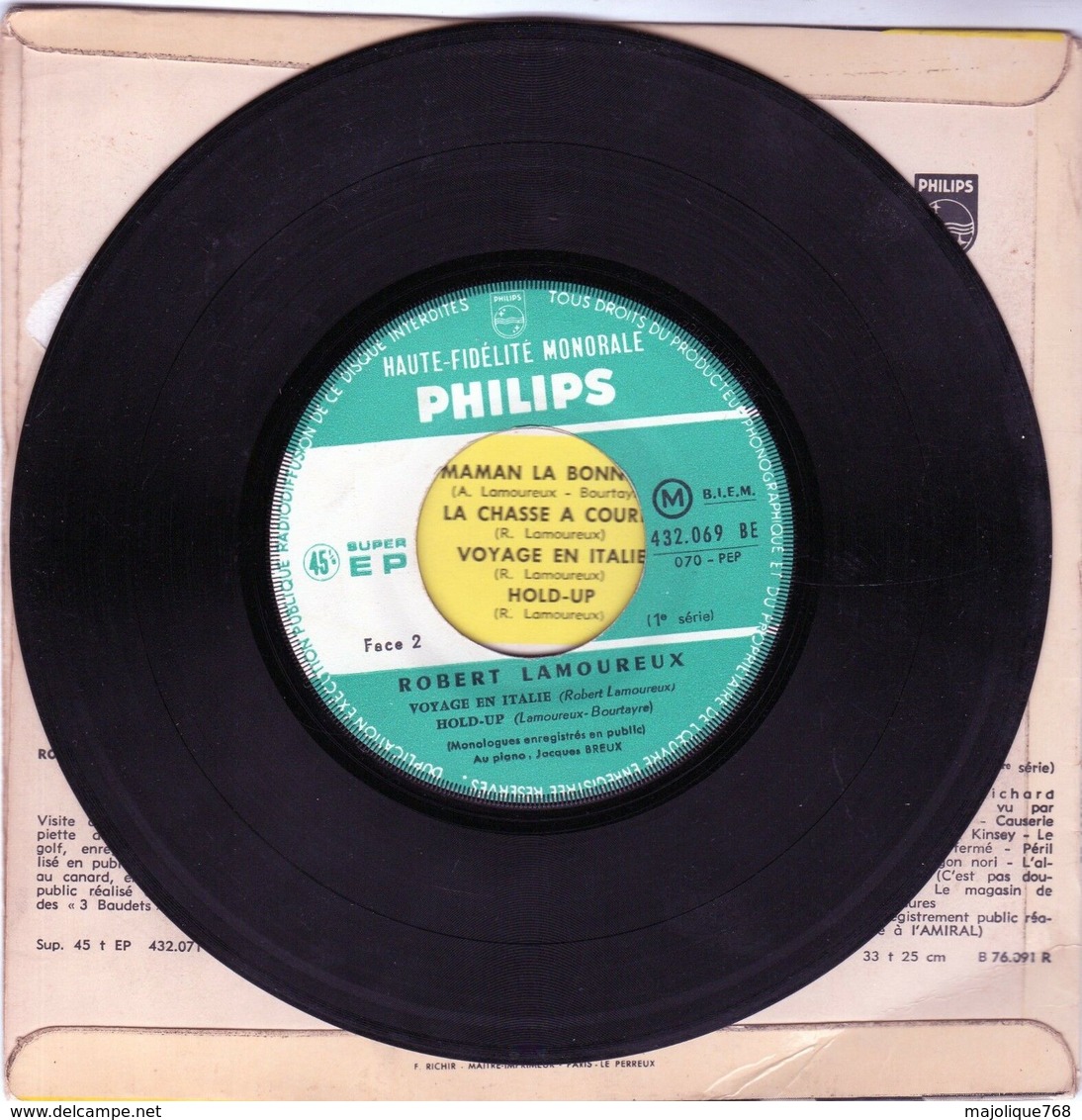 Disque De Robert Lamoureux - La Chasse à Courre - Philips 432.069 BE - 1956 - - Humour, Cabaret