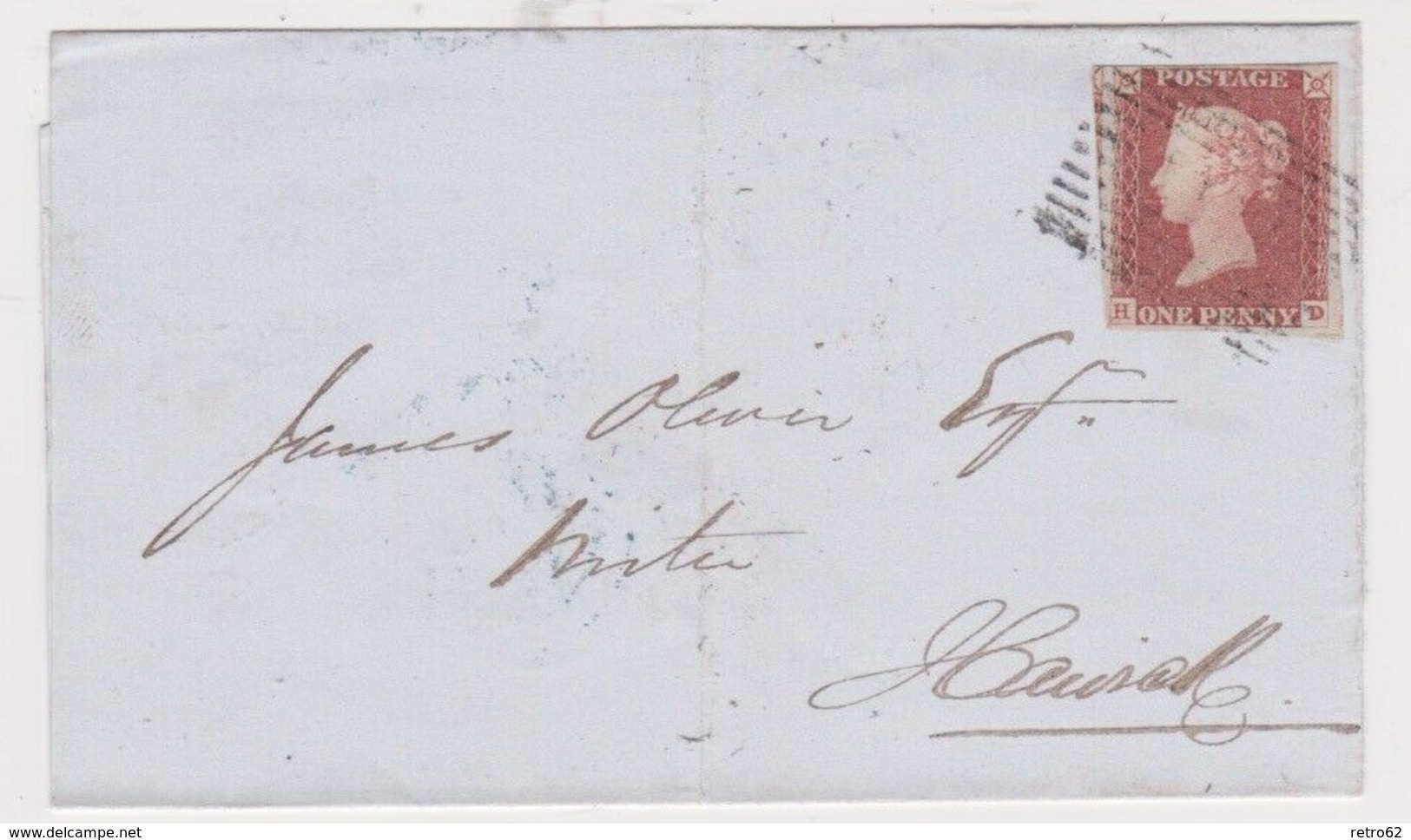 Great Britain-1848 1d Red On White Paper Jedburgh, Scotland Cover To Hawick - Briefe U. Dokumente