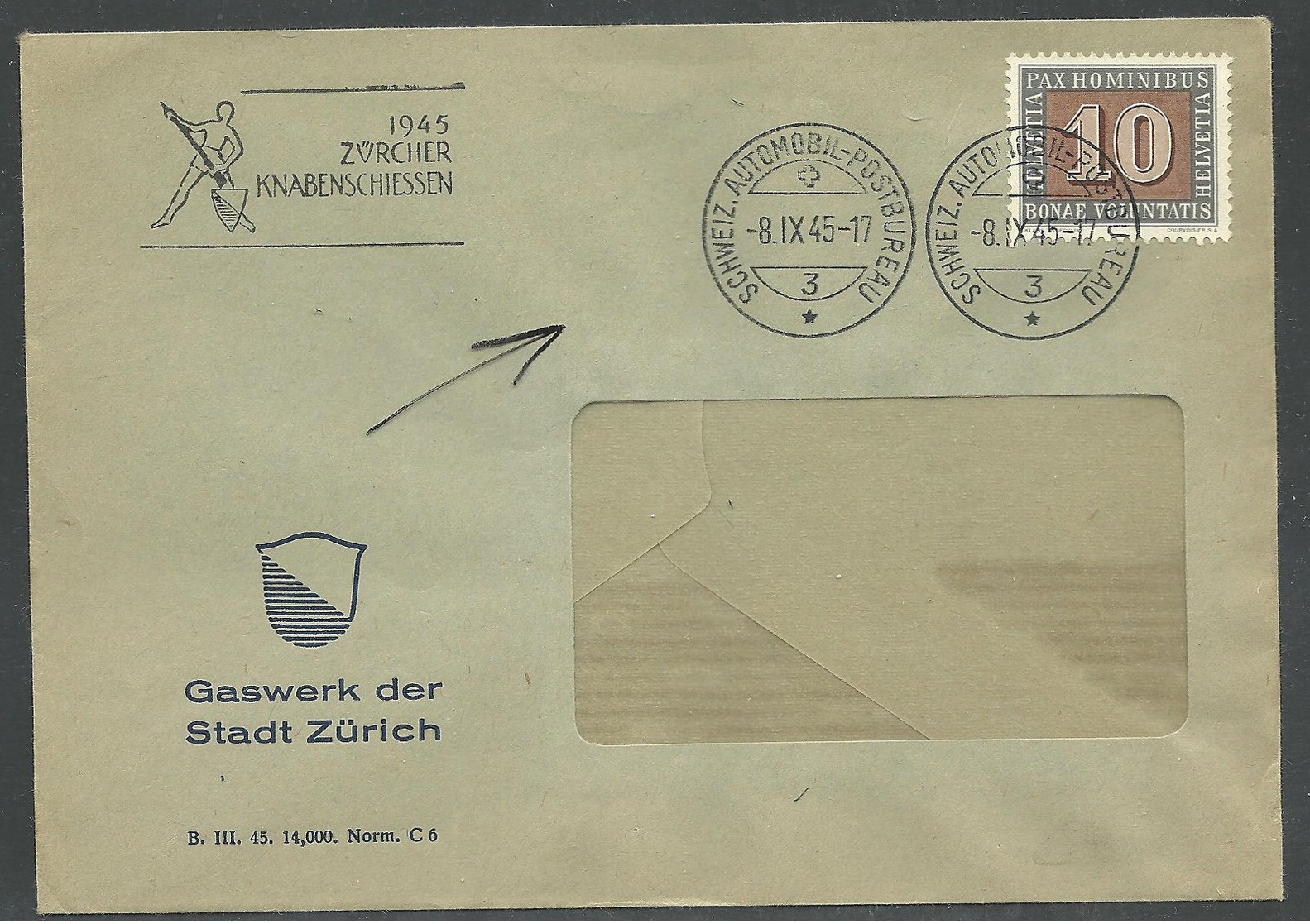 (1311) 1945 Sauberer Brief Mit Stempel Automobil Postbureau - Autres & Non Classés