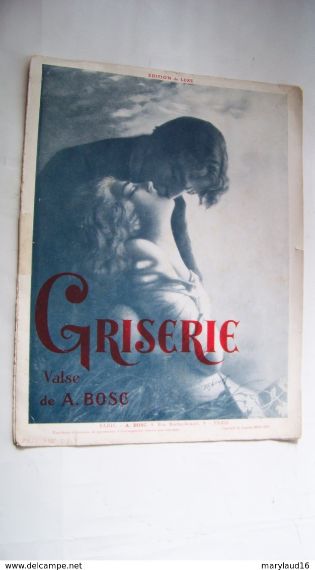 Partition Ancienne - Griserie -Valse De A. Bosc - édition De Luxe, Illustration - A-C