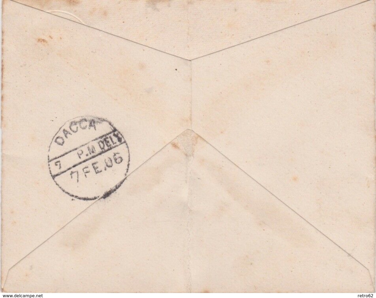 India-1906 QV 1 Anna Brown PS Letter Dacca (Bangladesh) Local Cover - Autres & Non Classés