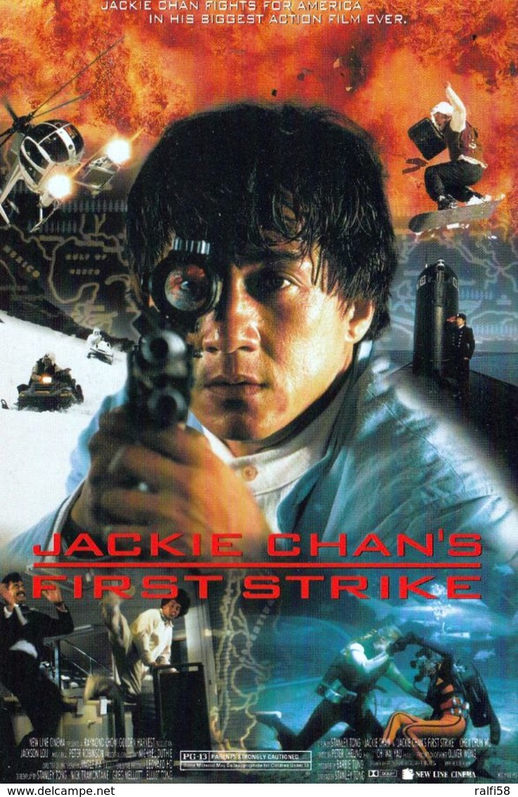 1 AK Mit Dem Plakat Für Den Film Jackie Chan's First Strike * - Affiches Sur Carte