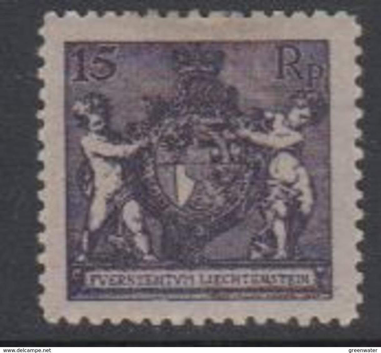 Liechtenstein 1921 Freimarke Landeswappen 15Rp Perf 12.5 * Mh (= Mint, Hinged) (42870A) - Nuevos