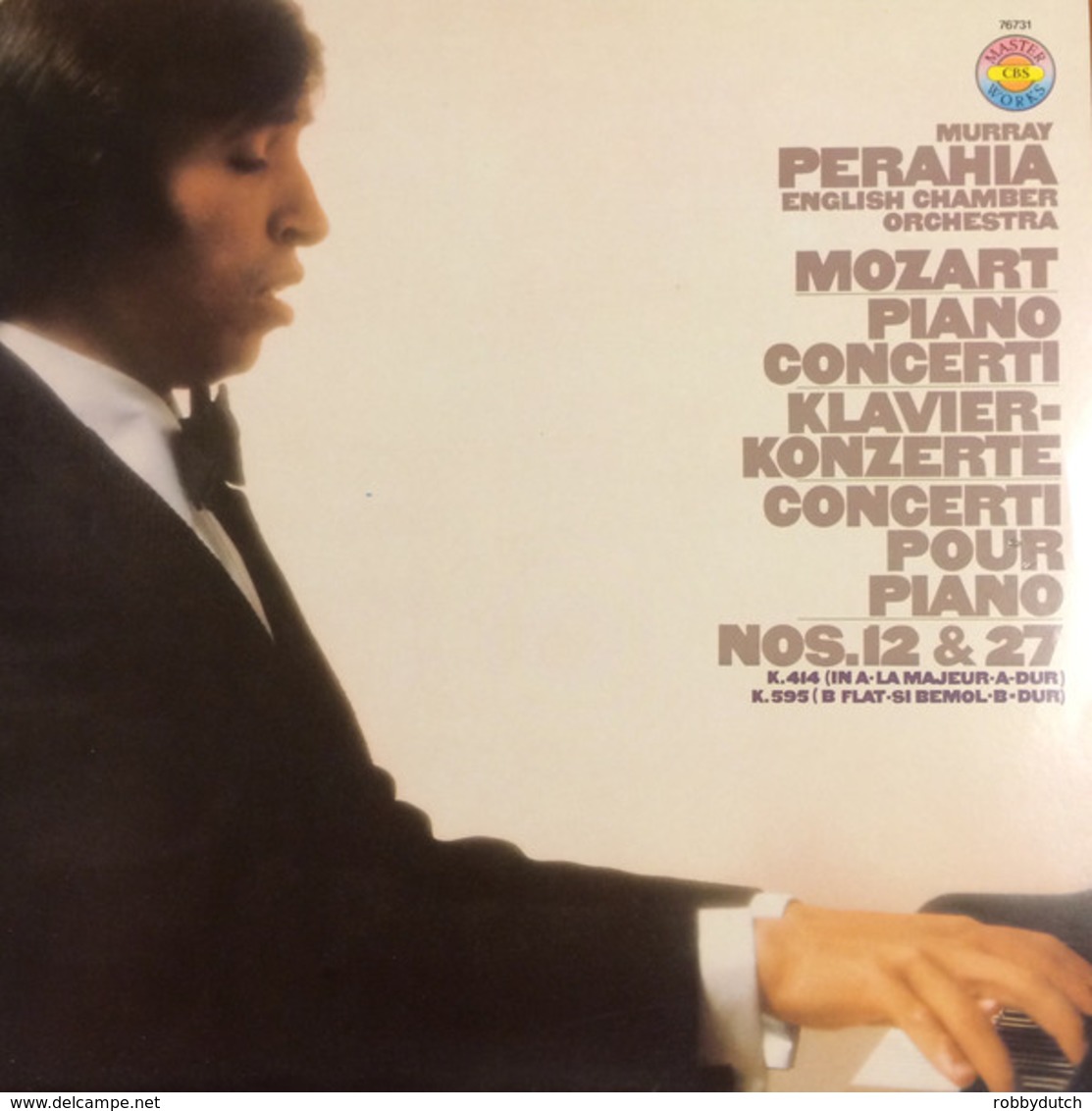 * LP *  MOZART PIANO CONCERTI No.12 & 27 - MURRAY PERAHIA On CBS Masterworks (Germany 1980 EX) - Klassiekers