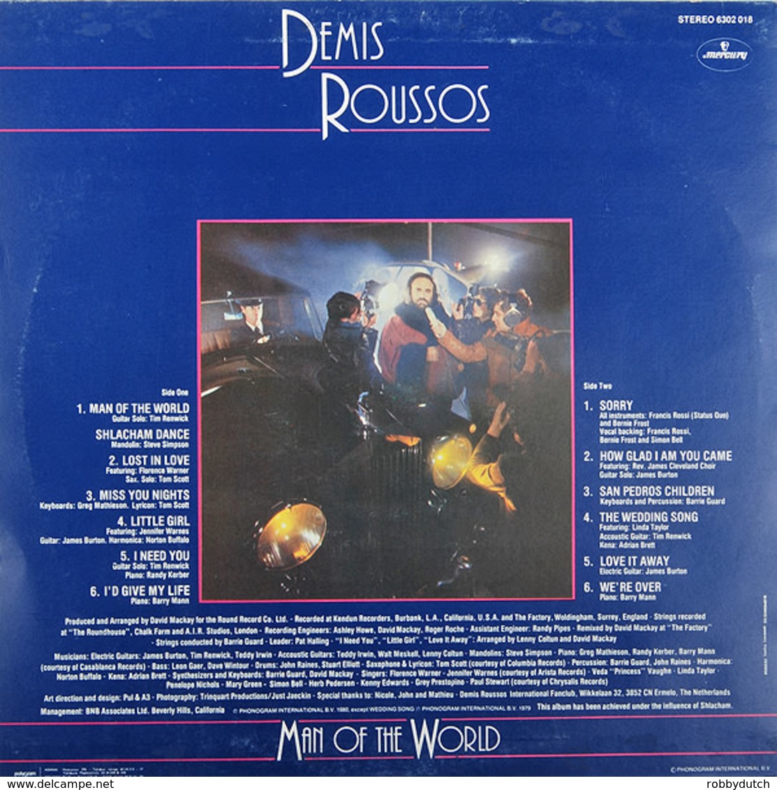 * LP *  DEMIS ROUSSOS - MAN OF THE WORLD (Holland 1980 ) - Disco, Pop