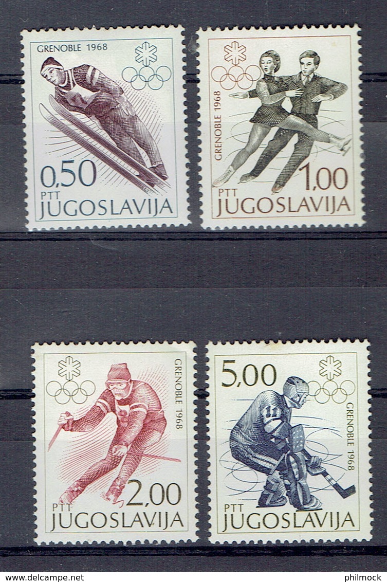 Yougoslavie Série Sport 1139-1142 ** - MNH - Jeux Olympique D'Hiver Grenoble 1968 - Unused Stamps