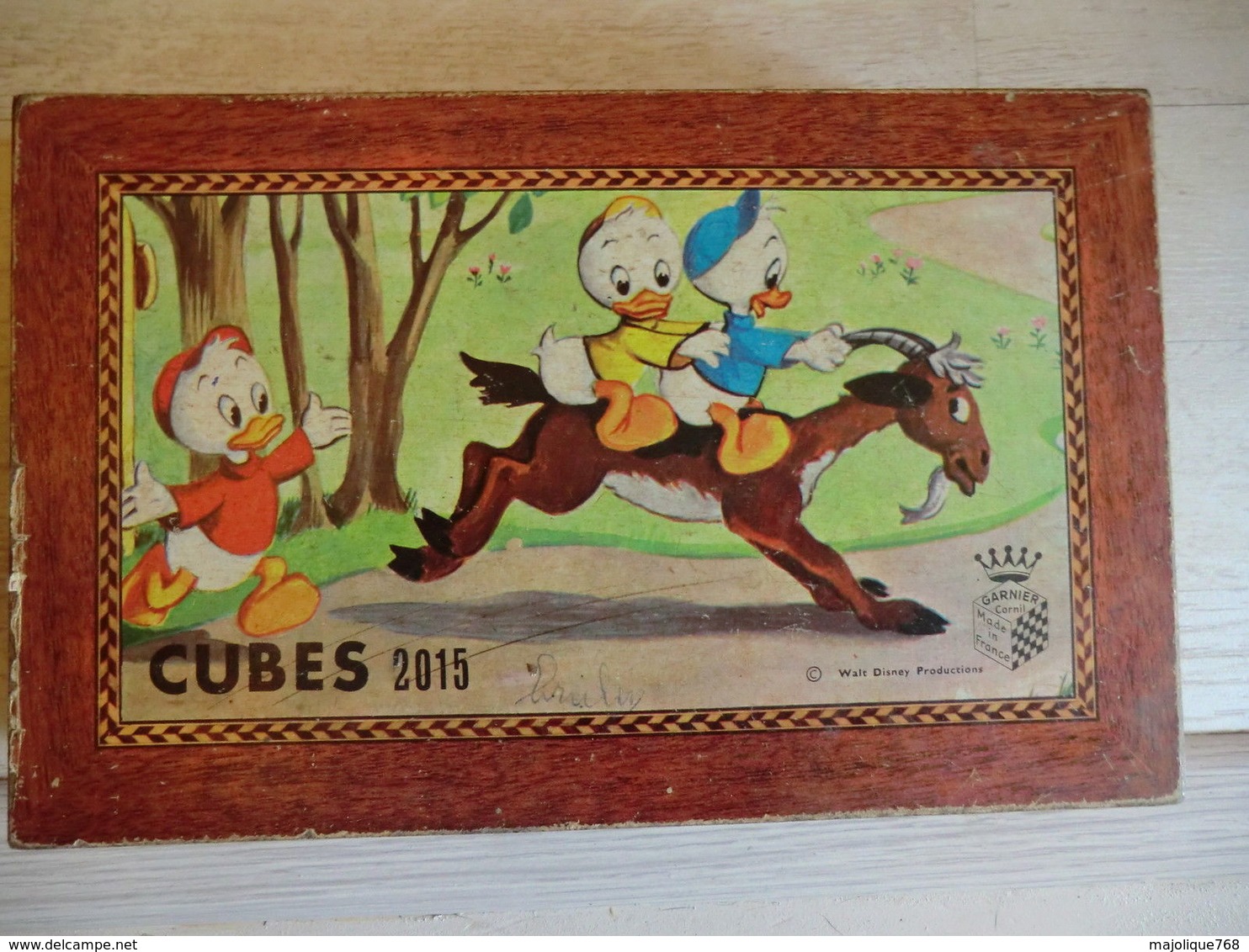 Boite De Cube En Bois Walt Disney - Autres & Non Classés