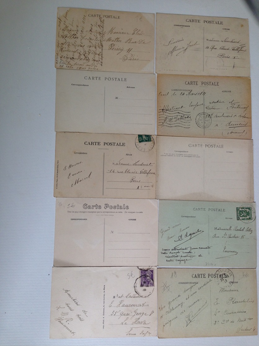 Bon lot de 20 cartes postales anciennes de France , toutes régions , pas de grandes villes , toutes scannées