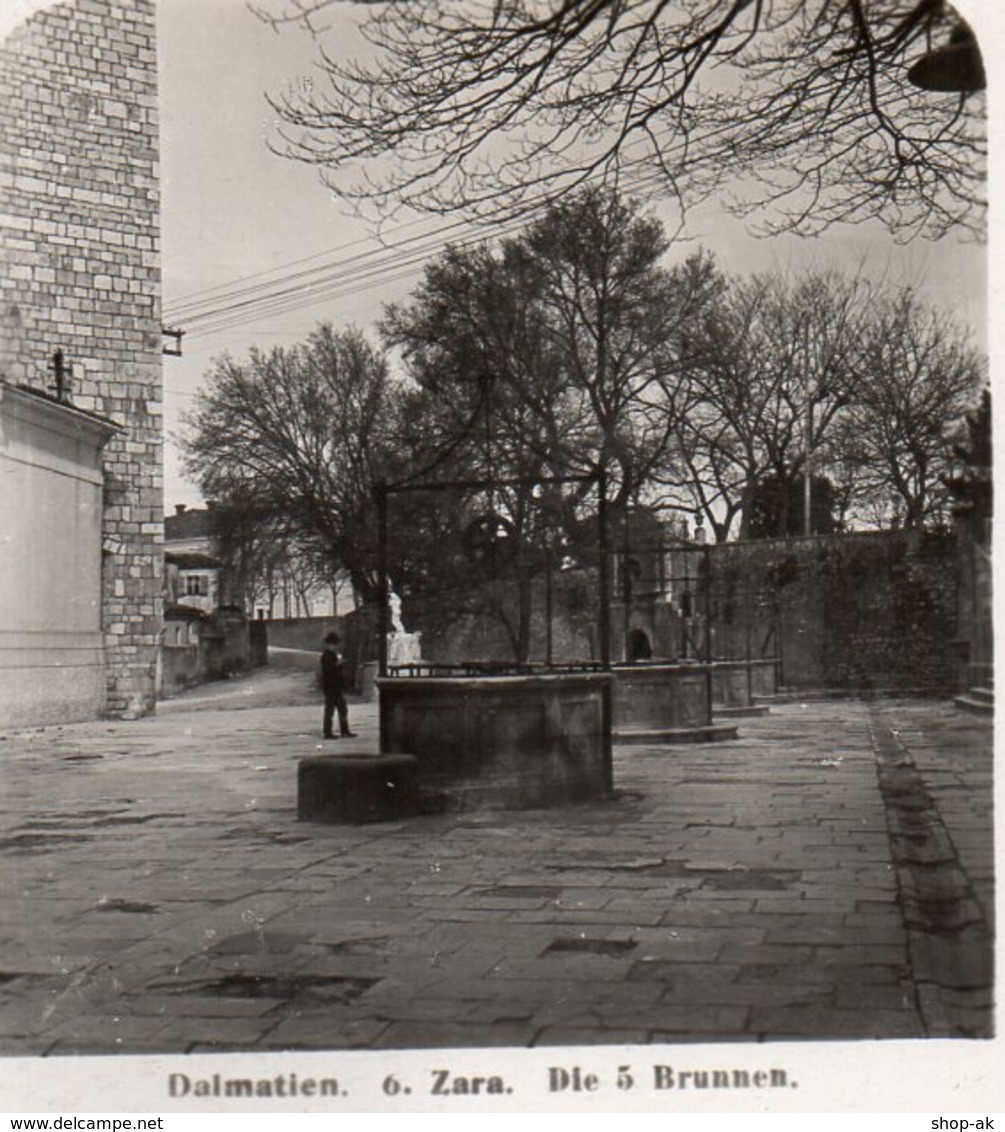 AK-1799/ Zara Zadar Die 5 Brunnen Kroatien Foto Stereofoto 1906 - Stereoscopic