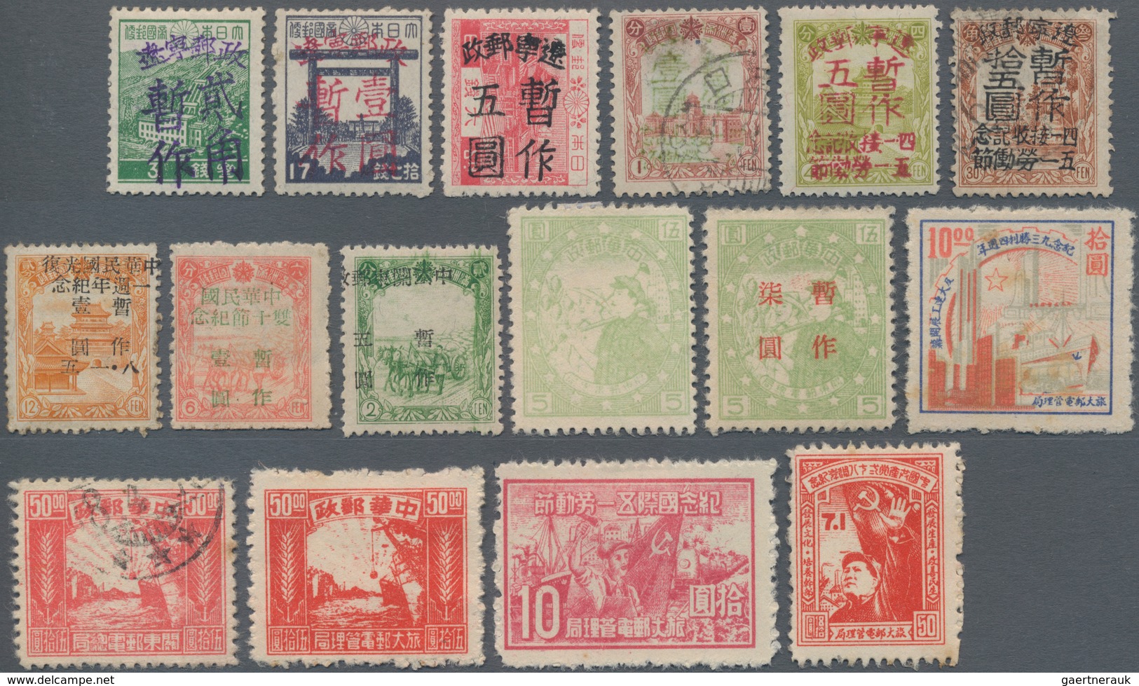 China - Volksrepublik - Provinzen: Luda, Luda People’s Post, 1946-49, Small Assembling Of Stamps Of - Andere & Zonder Classificatie