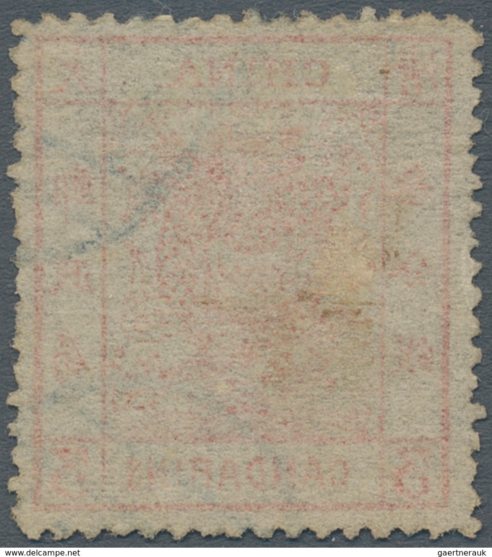 China: 1878, Large Dragon Thin Paper 3 Ca. Dark Red, Used Blue Seal (Michel Cat. 280.-). - Autres & Non Classés