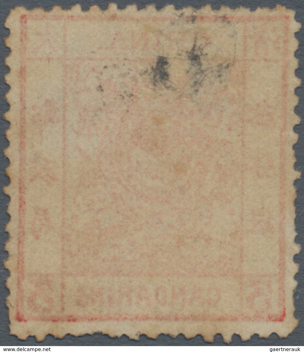 China: 1883, Large Dragon Thick Paper 3 Ca. Red, Deep Impression, Unused No Gum, Pulled Perf (Michel - Autres & Non Classés