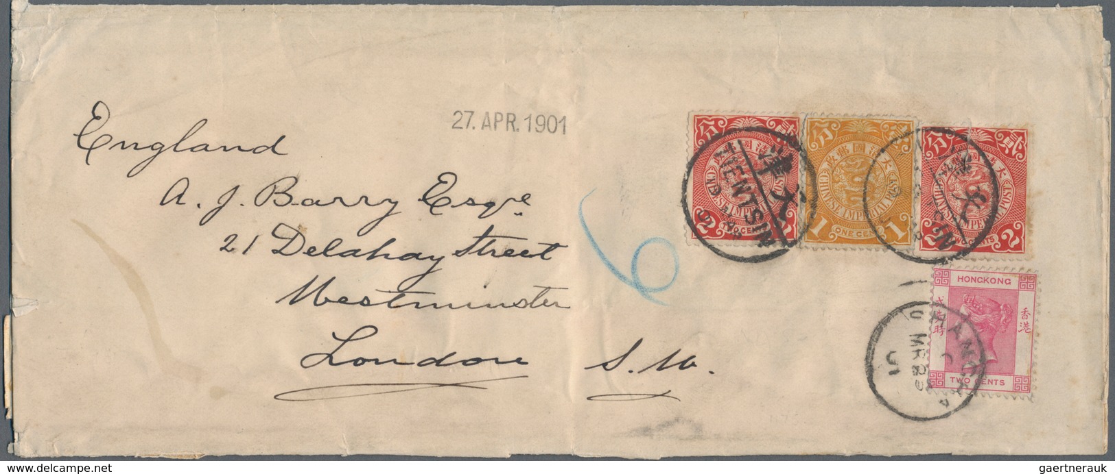China: 1901, News-Band Wrapper Addressed To London Bearing Chinese Imperial Post SG 109, 1c Ochre An - Sonstige & Ohne Zuordnung