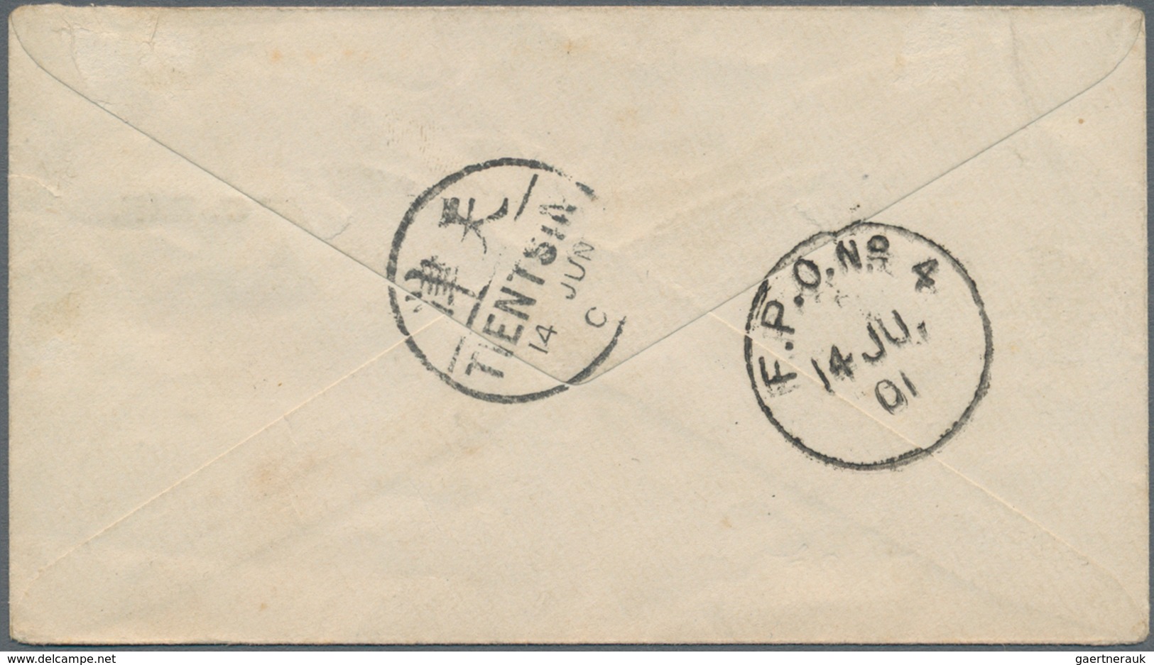 China: 1901, China Expeditionary Force: C.E.F. Ovpt. Envelope QV 1/2 A. Upgraded With Chinese Imperi - Andere & Zonder Classificatie