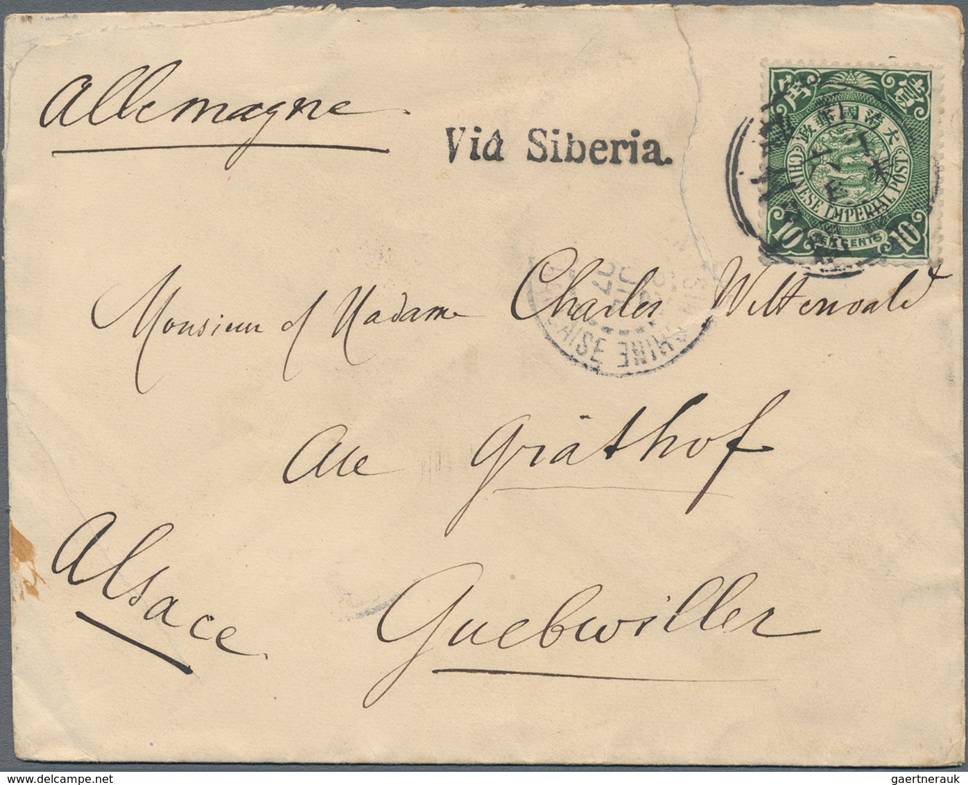 China: 1902, Coiling Dragon 10 C. Tied Lunar Dater "Chihli Hokien -.6.11" To Small Size Cover W. Han - Autres & Non Classés