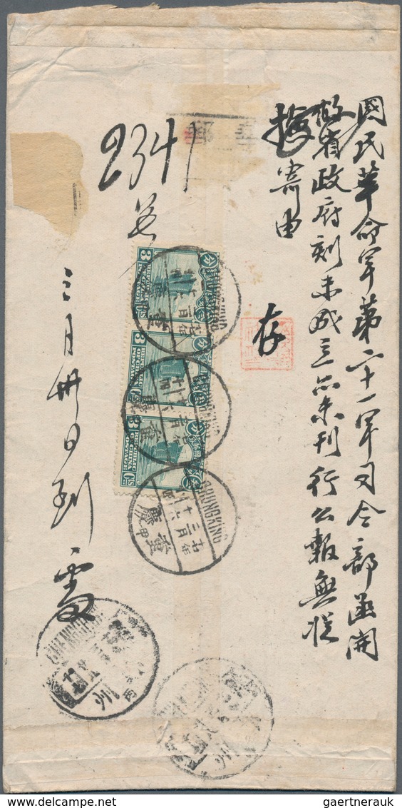 China: 1927/29, Chiang Kai-Sheks North Expedition, Two Covers: Oval "Republic Of China ... / Censors - Andere & Zonder Classificatie