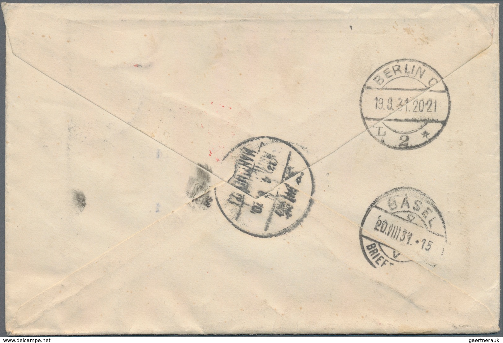 China: 1923, Hall Of Classics $1, $2 Tied 2SHANGHAI 24.7.31" To Registered Air Mail Cover Via Siberi - Autres & Non Classés