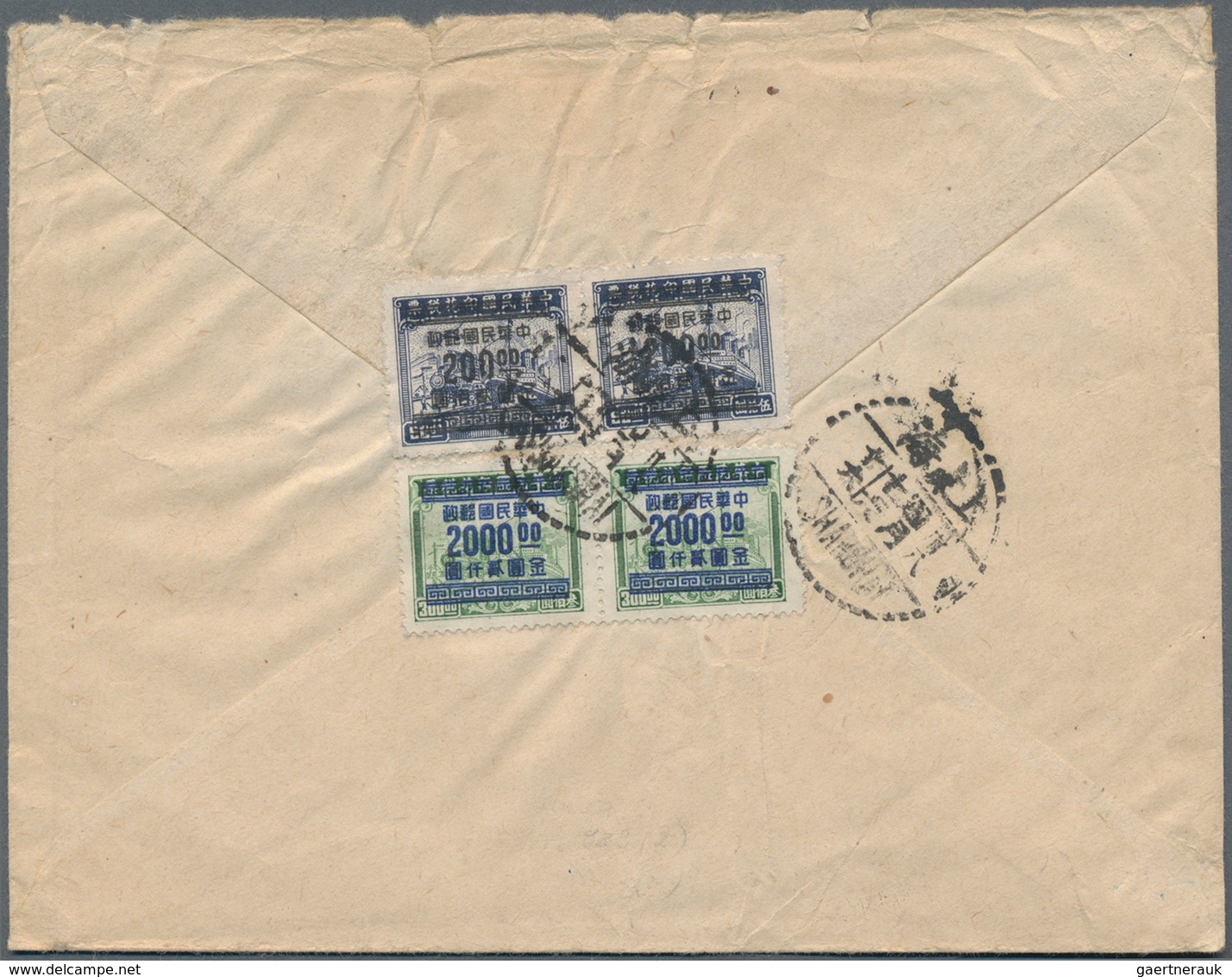 China: 1949, Surcharges On Fiscals, Covers (3), Two Inland And One To Germany. - Andere & Zonder Classificatie