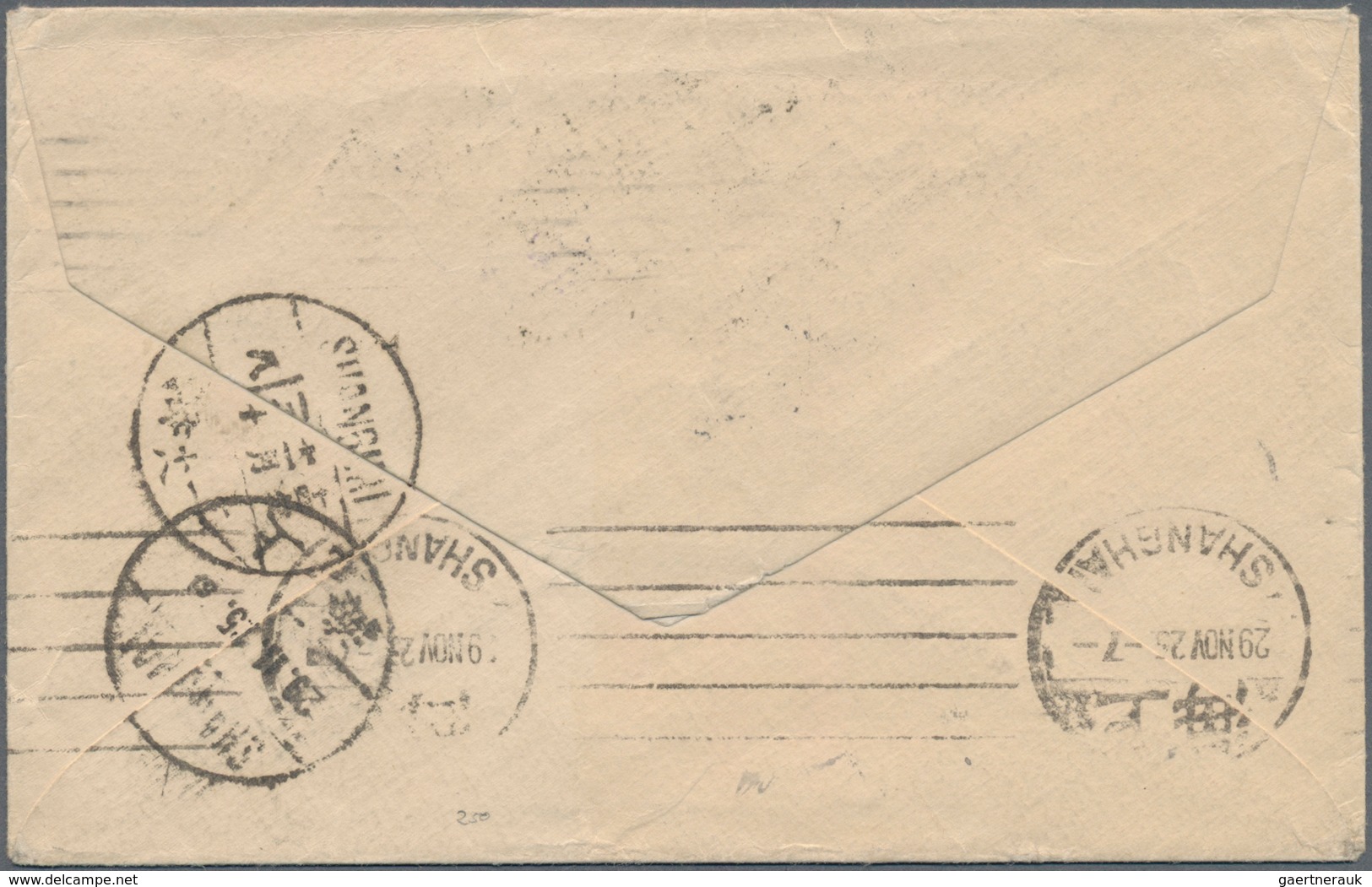 China - Portomarken: 1915, Peking Printing 4 C., A Horizontal Strip-3 With Interpanneau Tied "Shangh - Segnatasse