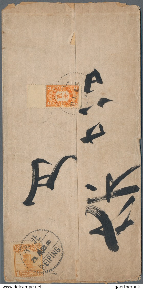 China - Portomarken: 1933/40, Covers (3) Resp. Card (1) Charged Postage Due With Orange Dues Affixed - Impuestos