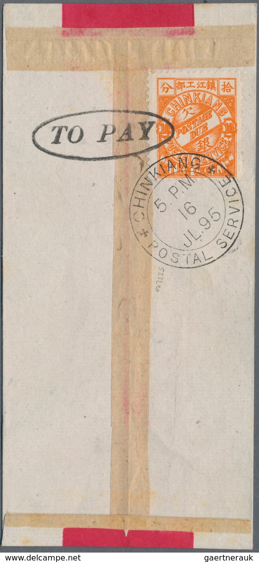 China - Lokalausgaben / Local Post: Chinkiang, Dues, 1895, 3rd Issue, 10 C. Orange Tied Oval "TO PAY - Otros & Sin Clasificación
