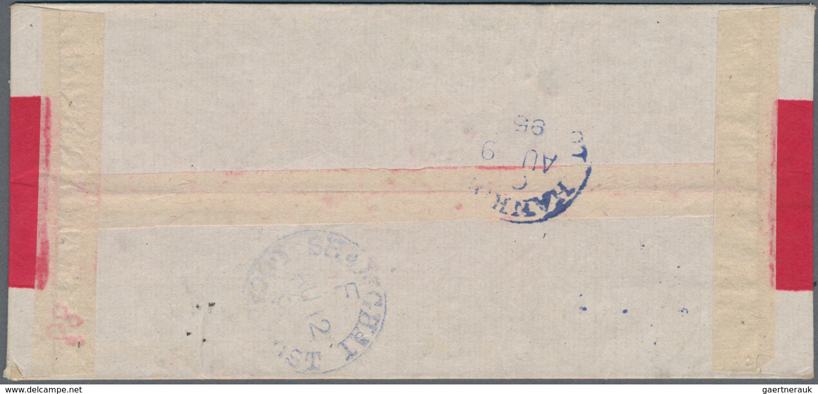China - Lokalausgaben / Local Post: Hankow, 1894, 2 C. Green Tied Blue "HANKOW C AU 9 94" To Red Ban - Other & Unclassified